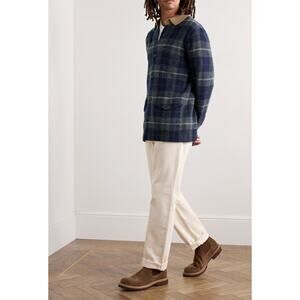 Guest in Residence Checked Wool and Cashmere-Blend Overshirt Cardigan size XL